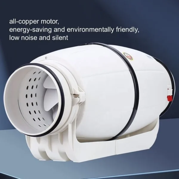 Ducted Exhaust Ventilation Fan, Plastic, Inline - view 2
