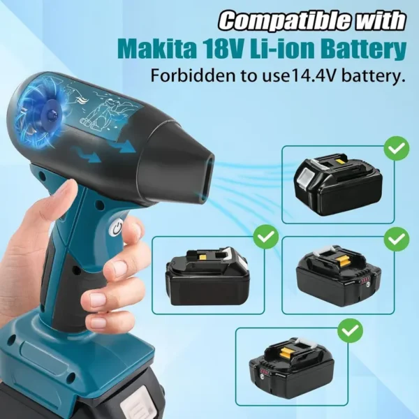 Duty Cordless Industrial Blower, 380W, 18V, 500g - view 4