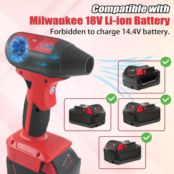 Duty Cordless Industrial Blower, 380W, 18V, 500g - view 5