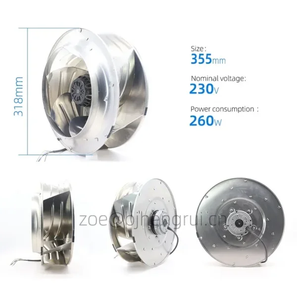 ebmpapst R4E355-AK05-05 FFU Centrifugal Fan, 230V, 800-2400m3/h - view 2