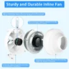 Eco-watt Mixed-flow Duct Fan, DCFAIR, 200mm, Plastic - view 6