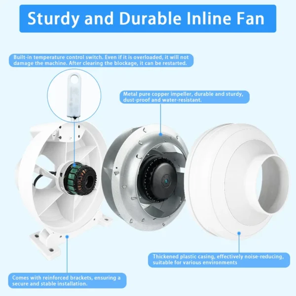 Eco-watt Mixed-flow Duct Fan, DCFAIR, 200mm, Plastic - view 6