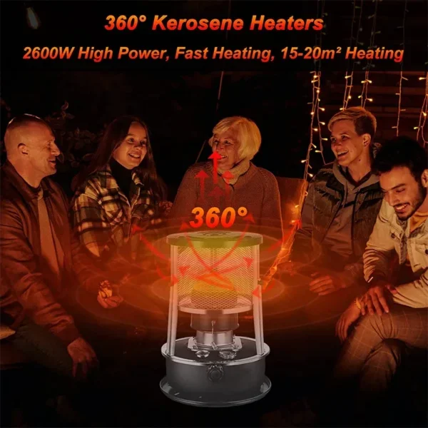 Efficient Kerosene Heater, Stainless, Steel, Portable - view 5