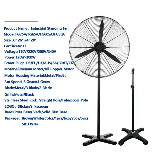 Electric Air Cooling Fan, 120W-300W, 30", 26" - view 2