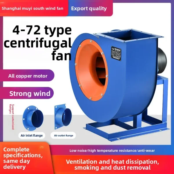 Electric Centrifugal Fan, 4-72, 380V, 5.5kW/7.5kW, Stainless - view 3
