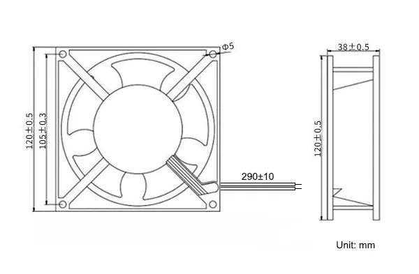Electric Cooling Axial Fan, 110V, 220V, 120mm, Plastic - view 2