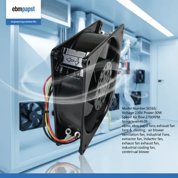 Electric Duct Axial Fan, 5656S, 230V, 30W, 2700RPM - view 2
