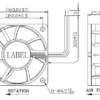 Electric Exhaust Cooling Fan, Waterproof, 60*60*25mm, 0.08A - view 3