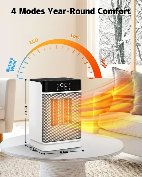 Electric Fan, 1500W, PTC, Portable - view 2