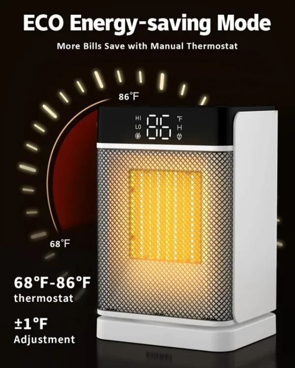 Electric Fan, 1500W, PTC, Portable - view 3