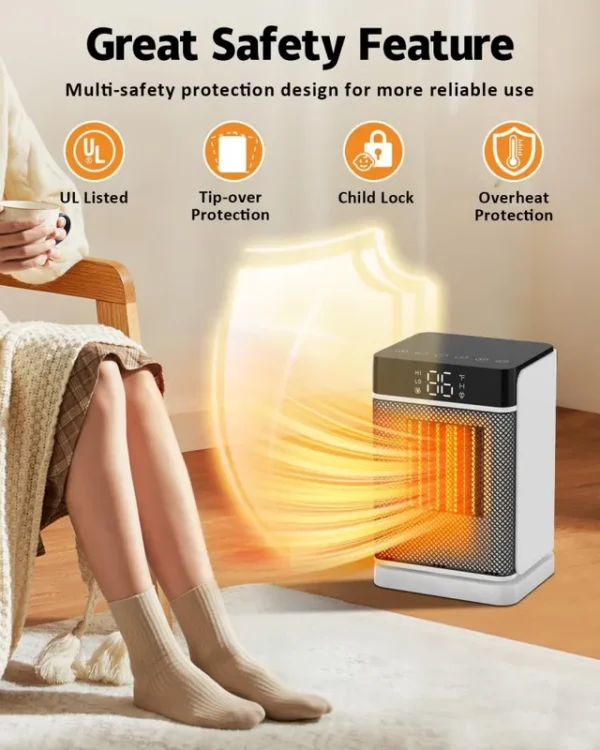 Electric Fan, 1500W, PTC, Portable - view 5