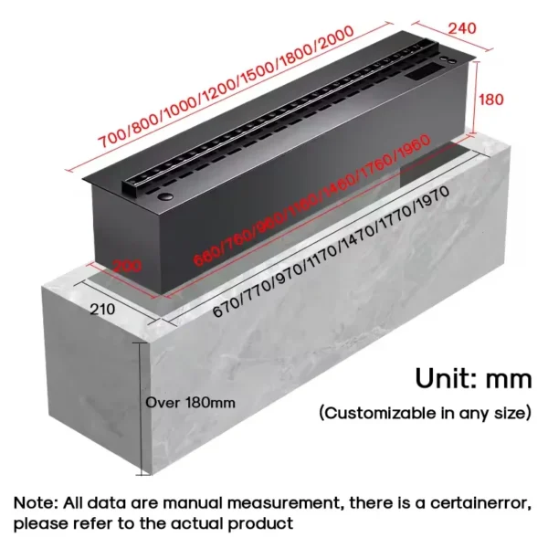 Electric Fireplace, 0.5-2M, 3D, Stainless, Steel - view 2