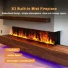 Electric Fireplace, 0.5-2M, 3D, Stainless, Steel - view 5