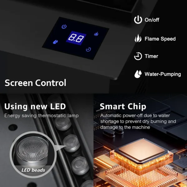 Electric Fireplace, 1200, 1500, 1800mm, WIFI - view 3