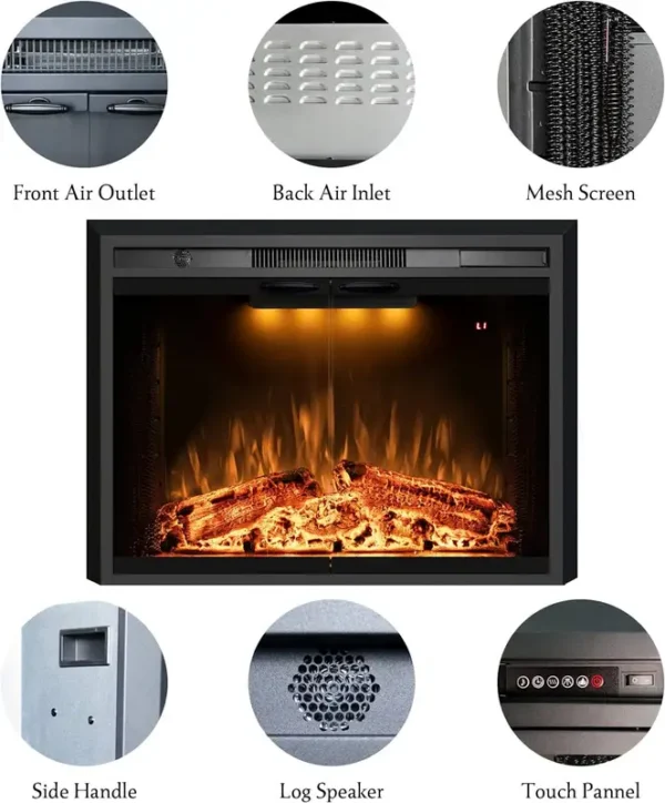 Electric Fireplace, 120V, 750W - view 4