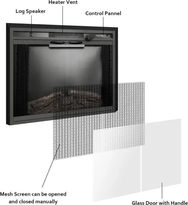Electric Fireplace, 120V, 750W - view 6