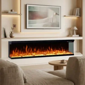 Electric Fireplace, 1500 W, Glass