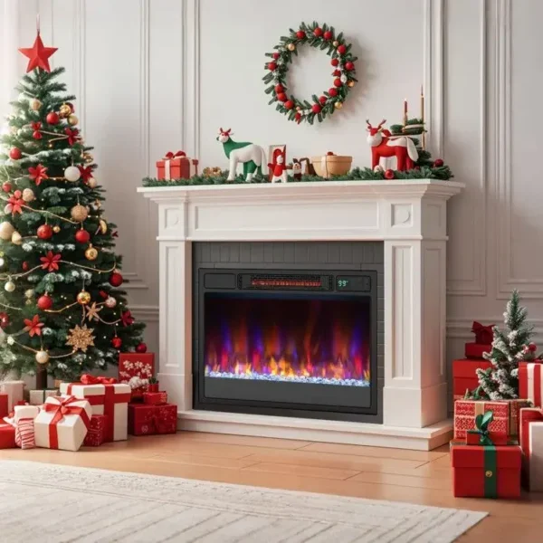 Electric Fireplace, 1500W, Metal - view 3