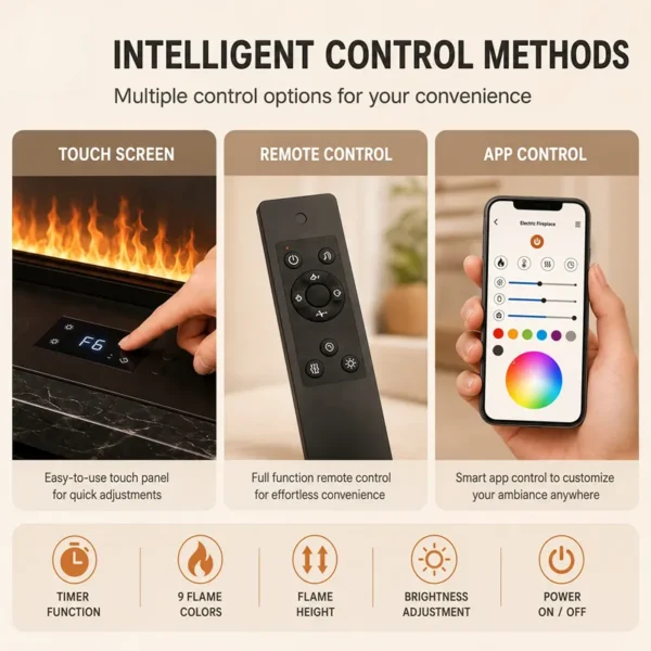 Electric Fireplace, 1M, 1.2M, 1.5M, 3D - view 2