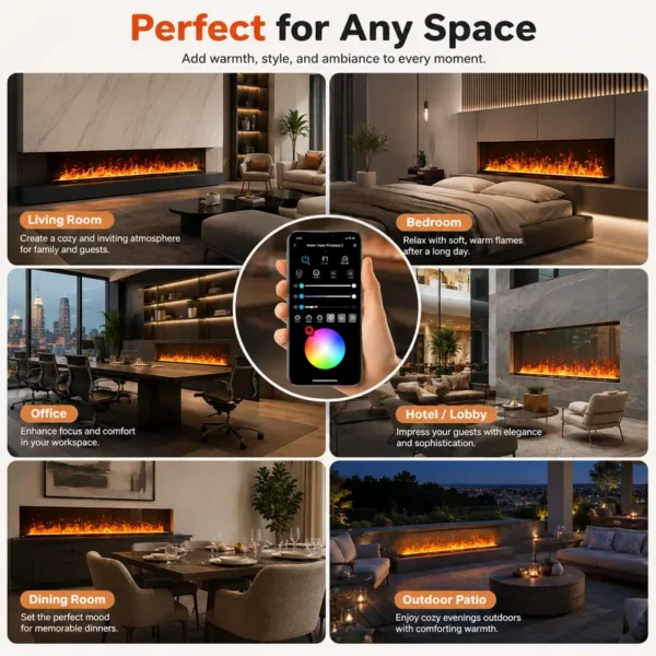 Electric Fireplace, 1M, 1.2M, 1.5M, 3D - view 4