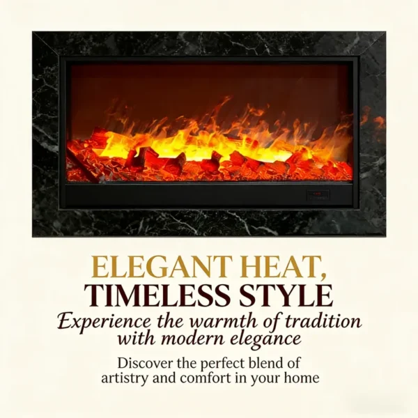 Electric Fireplace, 2000 W, Glass - view 5