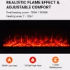 Electric Fireplace, 2000 W, tempered glass - view 5