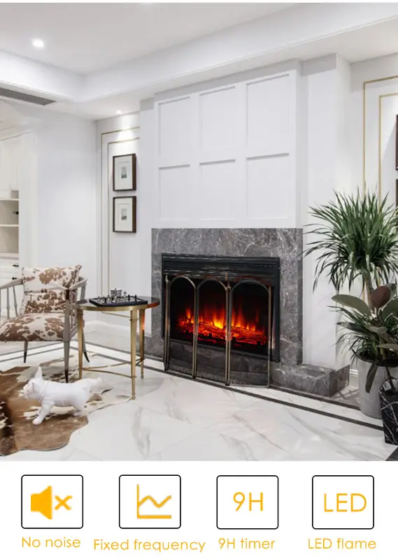 Electric Fireplace, 2000W, Metal - view 3