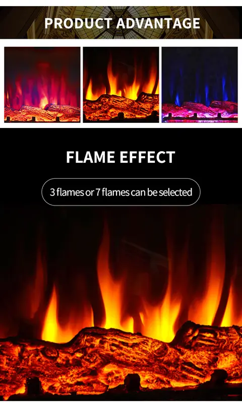 Electric Fireplace, 2000W, Metal - view 4