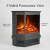 Electric Fireplace, 3-Sided, 1800 W, Metal - view 2