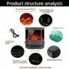 Electric Fireplace, 3-Sided, 1800 W, Metal - view 6