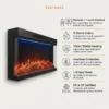 Electric Fireplace, 3-Sided, LED, 750W, 1500W - view 4