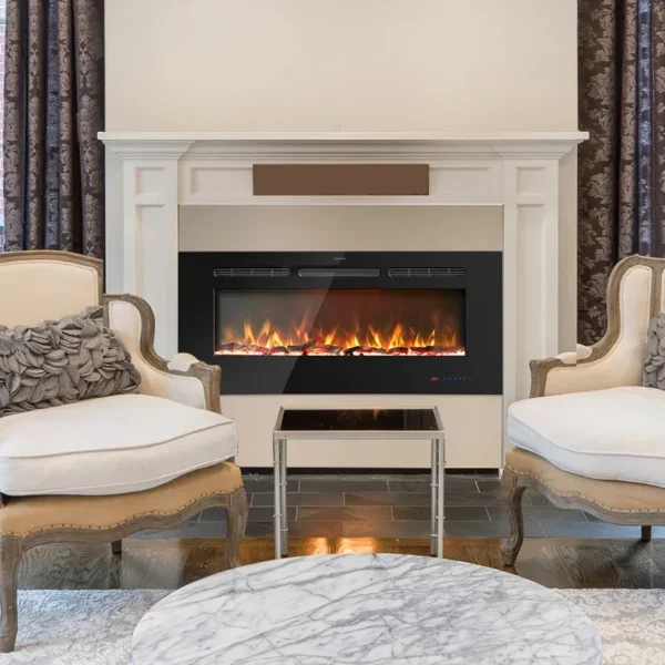 Electric Fireplace, 30", 1500W, Steel - view 2