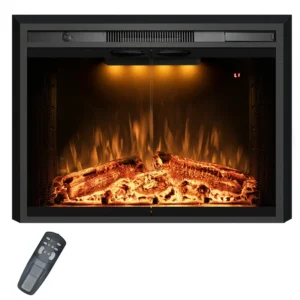 Electric Fireplace, 30-Inch, 750W, Metal+glass