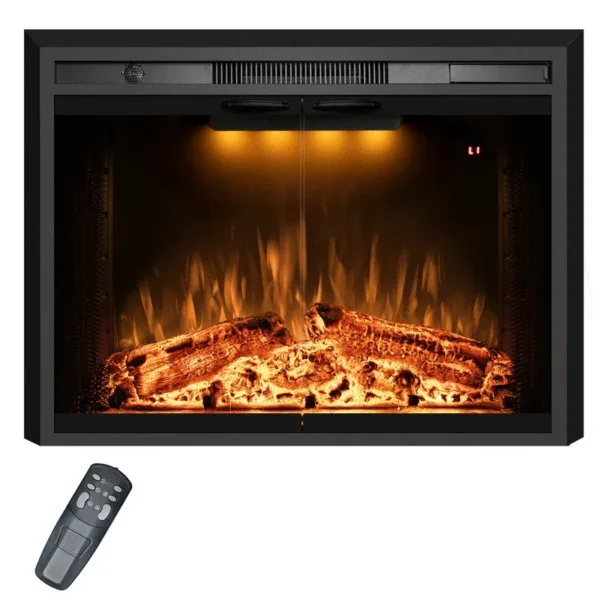 Electric Fireplace, 30-Inch, 750W, Metal+glass