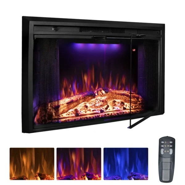 Electric Fireplace, 30-Inch, 750W, Metal+glass - view 3