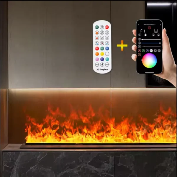 Electric Fireplace, 3D, 1000W, Metal