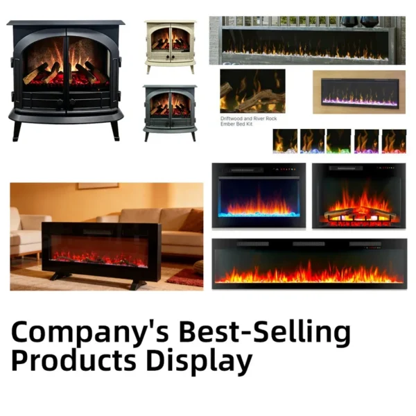 Electric Fireplace, 3D, 1500 W, Ceramic - view 5