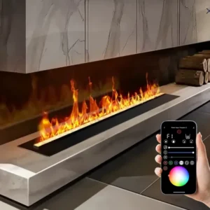 Electric Fireplace, 3D, 1500 W, Metal