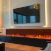 Electric Fireplace, 3D, 750 W, Metal