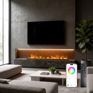 Electric Fireplace, 3D, 750 W, Metal