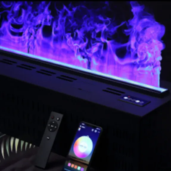 Electric Fireplace, 3D, 750 W, Metal - view 2