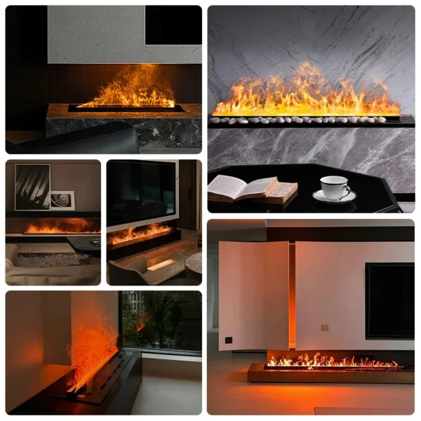 Electric Fireplace, 3D, 750 W, Metal - view 5