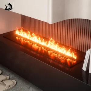 Electric Fireplace, 3D, LED, Steel