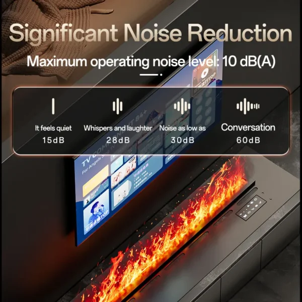 Electric Fireplace, 3D, LED, Steel - view 2