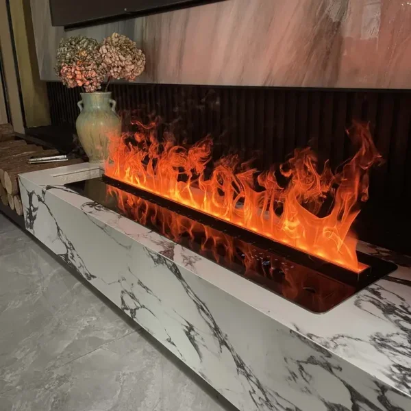 Electric Fireplace, 3D, Stainless Steel, Other Fireplaces