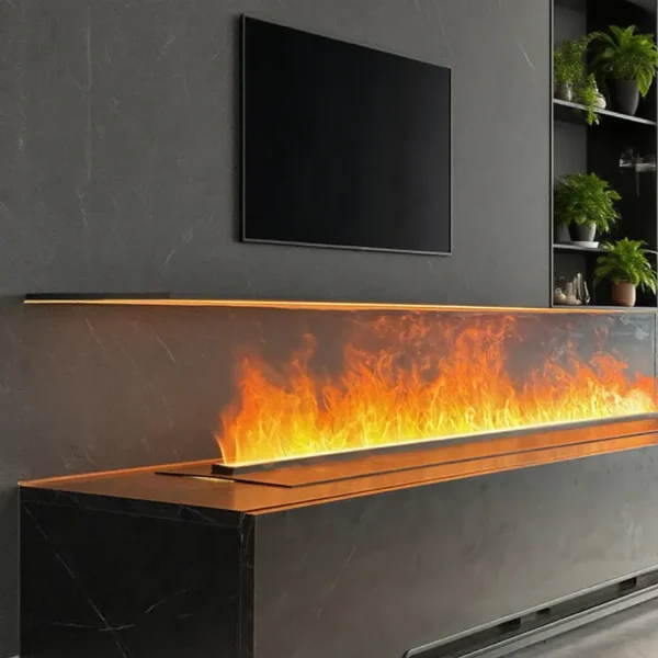 Electric Fireplace, 3D, Steel, Electric Fireplaces - view 2
