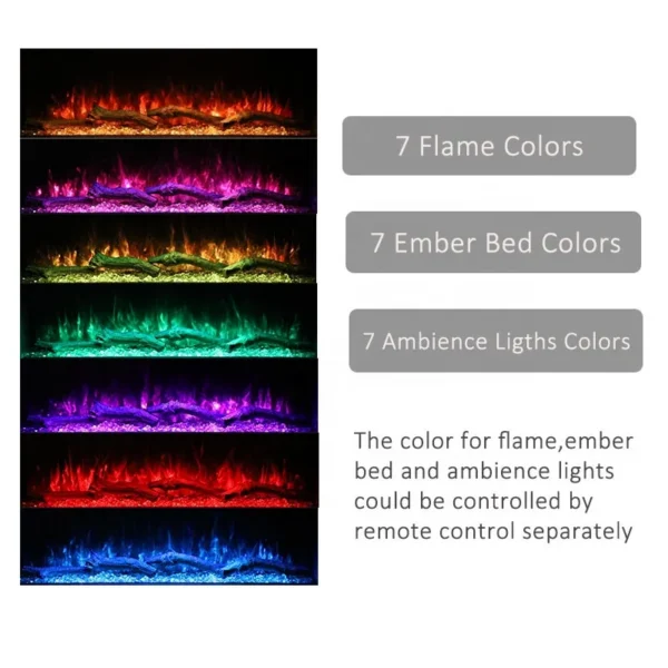 Electric Fireplace, 3D, Wall, 1-9H - view 6