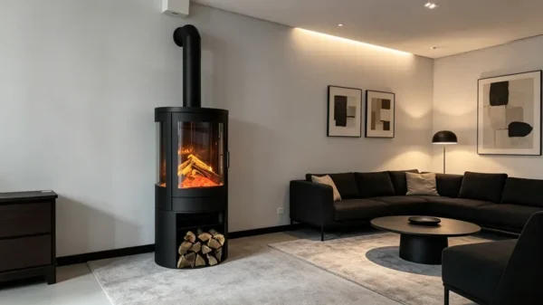 Electric Fireplace, 3Sided, 3D - view 3