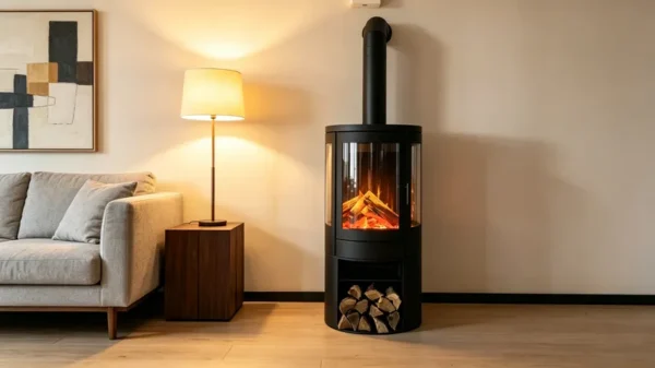 Electric Fireplace, 3Sided, 3D - view 4