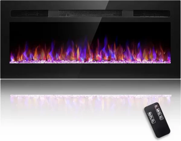 Electric Fireplace, 43-Inch, 120V, 3D, LED